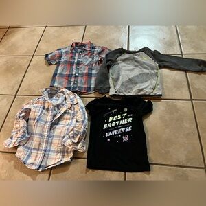 Lot of Toddler Boys Long Sleeve Plaid Collared Shirts sweatshirt - 3T